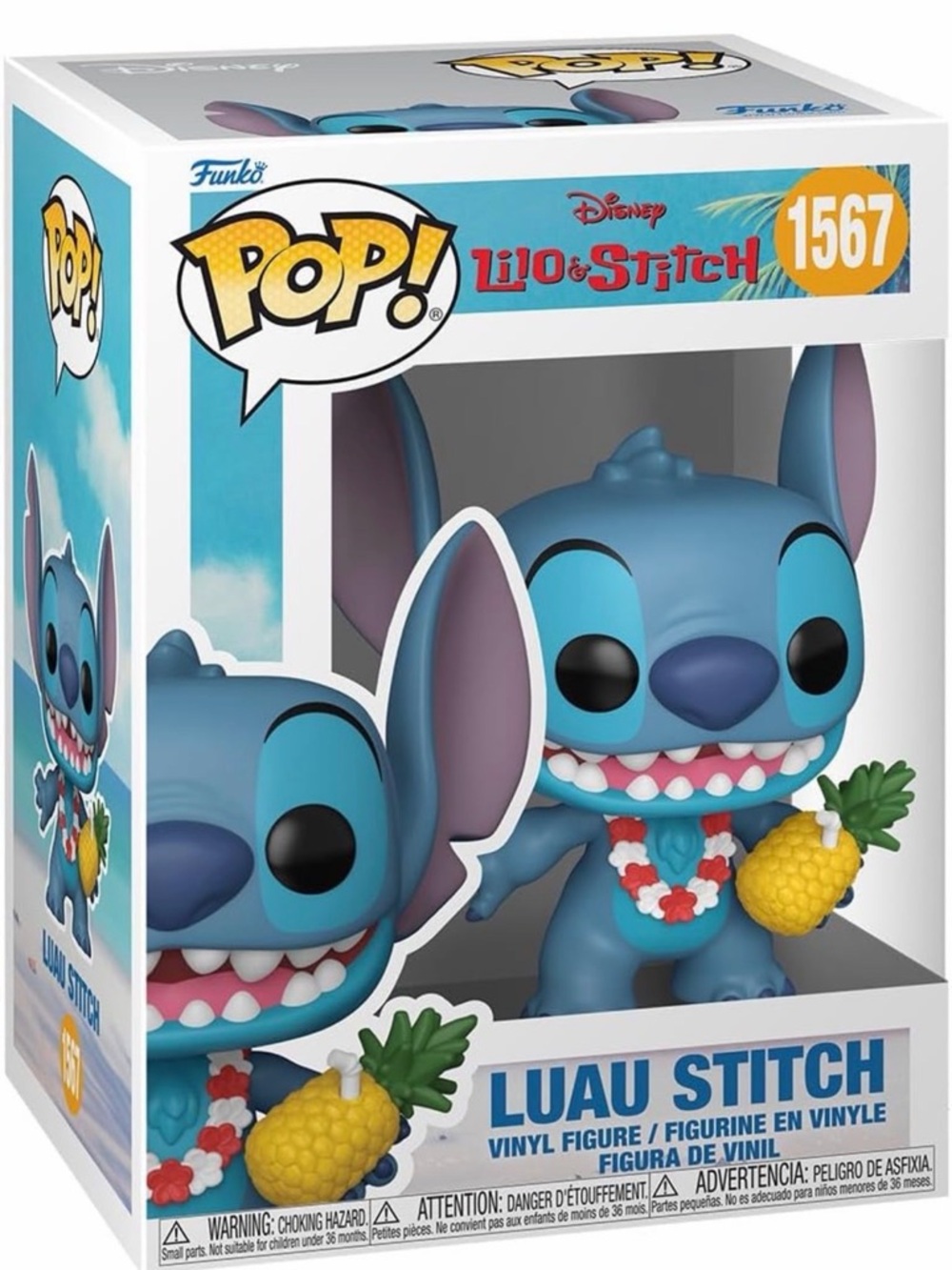 Funko POP! Luau Stitch Vinyl Figure - Blue with Yellow Pineapple